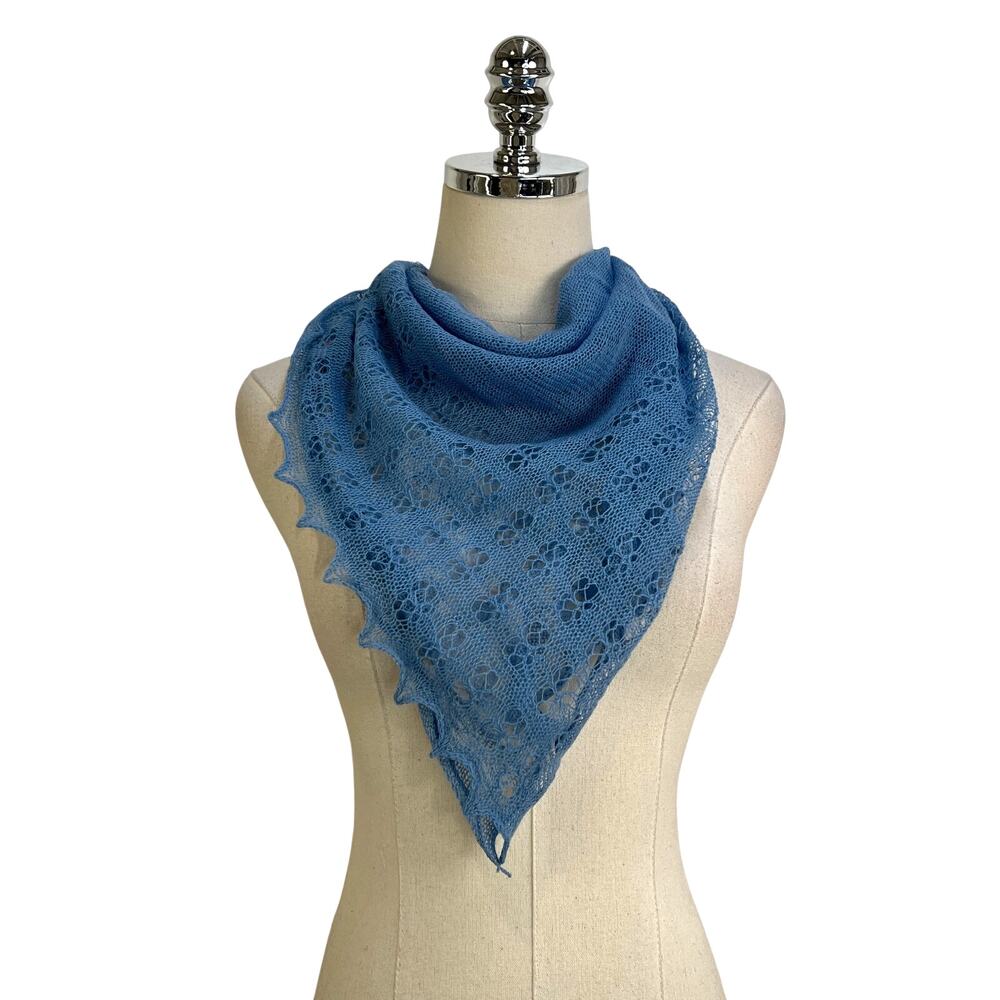 Vintage Glen Appin Wool Square Scarf Blue